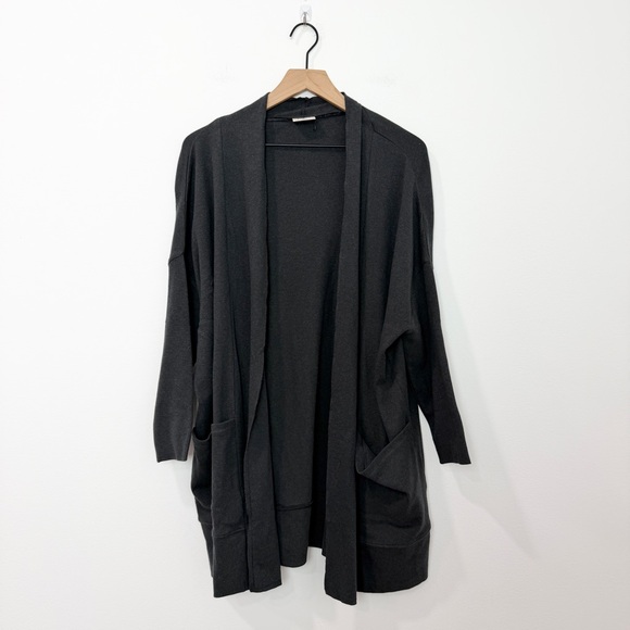 Pact Airplane Cardigan Charcoal Heather Gray Size Medium Large - Picture 3 of 8